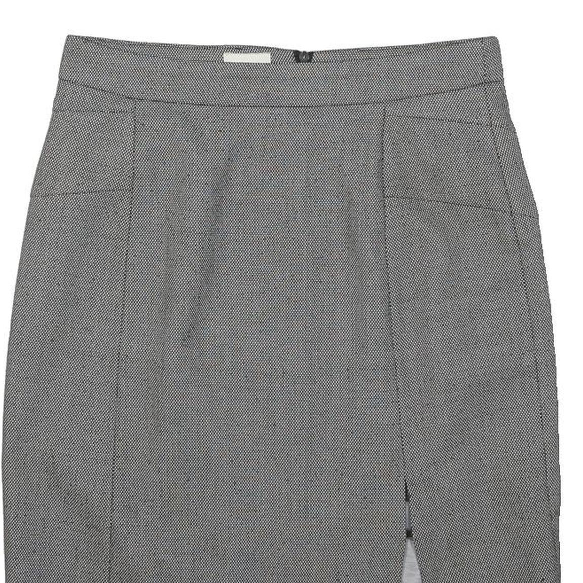 REISS Womens Grey Pencil Knee Length Cotton Blend Skirt Size M Smart Workwear