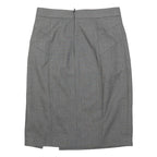REISS Womens Grey Pencil Knee Length Cotton Blend Skirt Size M Smart Workwear