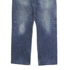 CARHARTT WIP Mens Blue Regular Fit Straight Denim Medium Wash W36 L27 Casual Zip