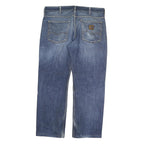 CARHARTT WIP Mens Blue Regular Fit Straight Denim Medium Wash W36 L27 Casual Zip