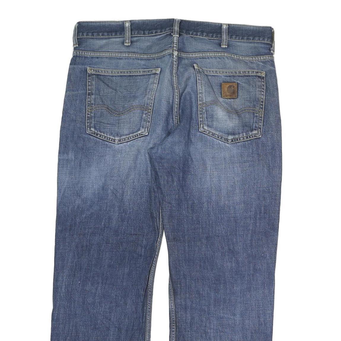 CARHARTT WIP Mens Blue Regular Fit Straight Denim Medium Wash W36 L27 Casual Zip