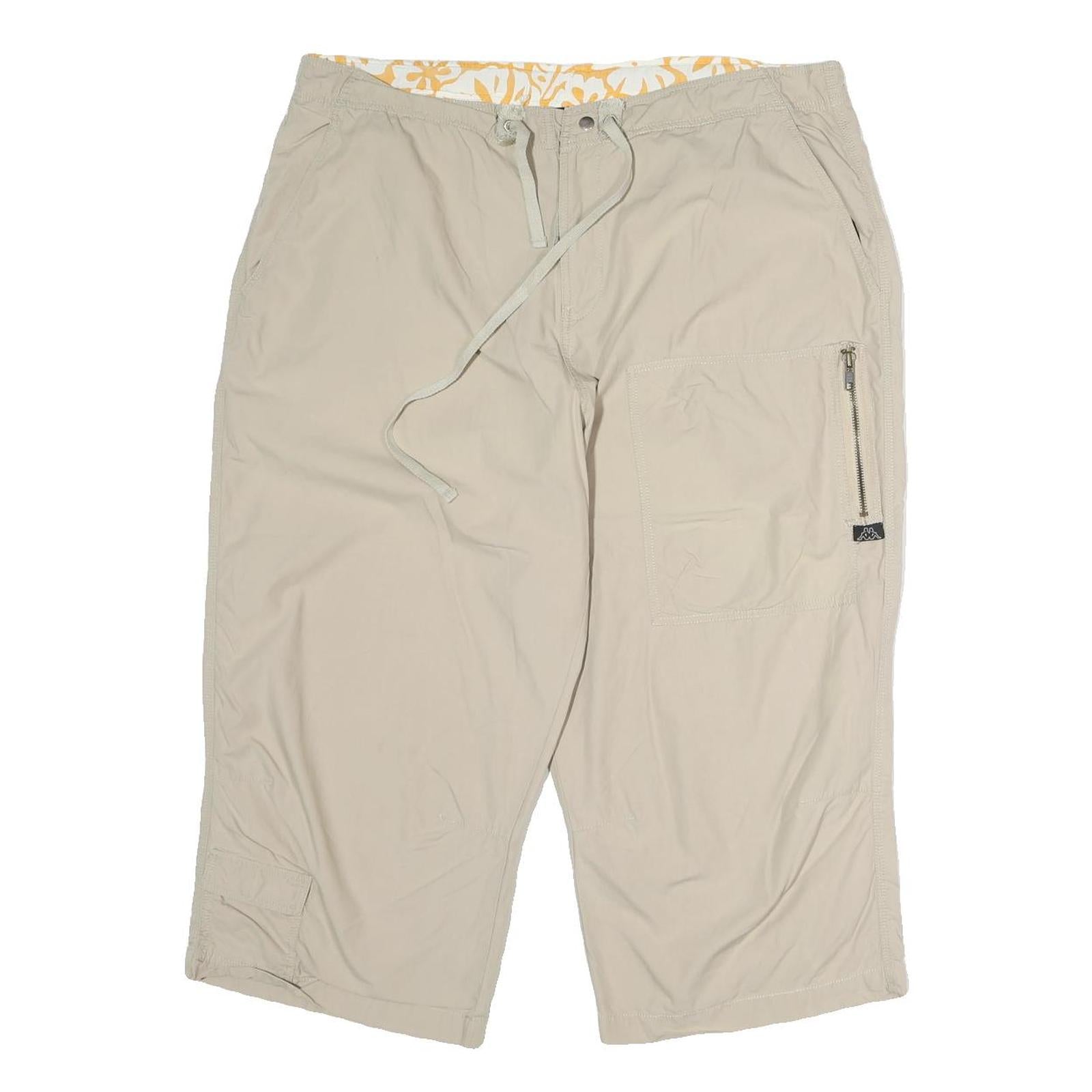 KAPPA Mens Shorts Beige Casual 2XL W34 Lightweight Cotton Summer