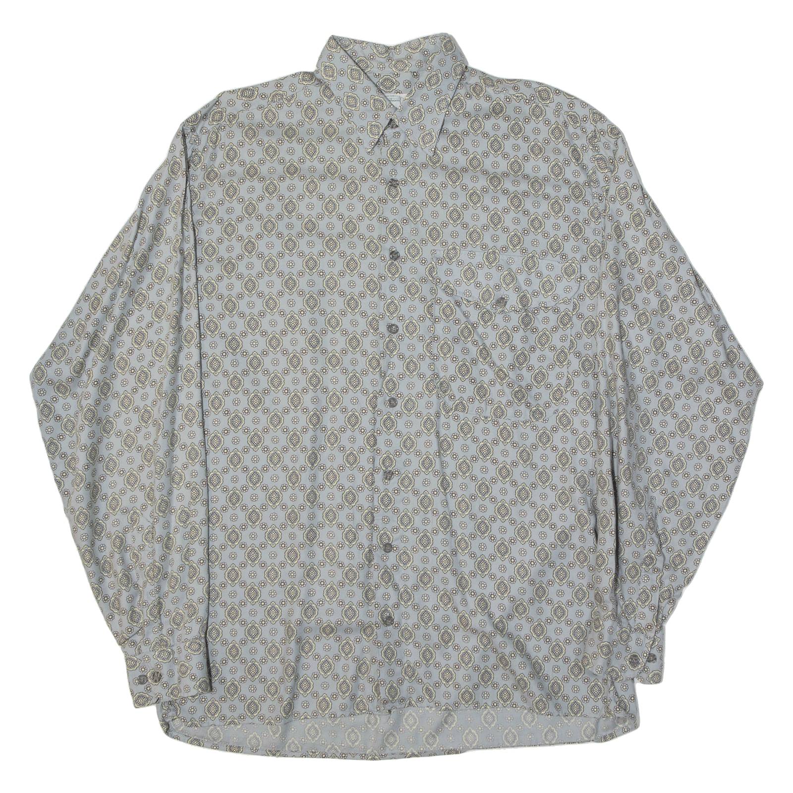 EINHORN Mens Shirt Grey Spotted Long Sleeve M