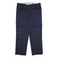 DICKIES Mens Cotton Blend Navy Blue Regular Fit Straight Leg Trousers W40 L32