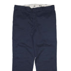 DICKIES Mens Cotton Blend Navy Blue Regular Fit Straight Leg Trousers W40 L32