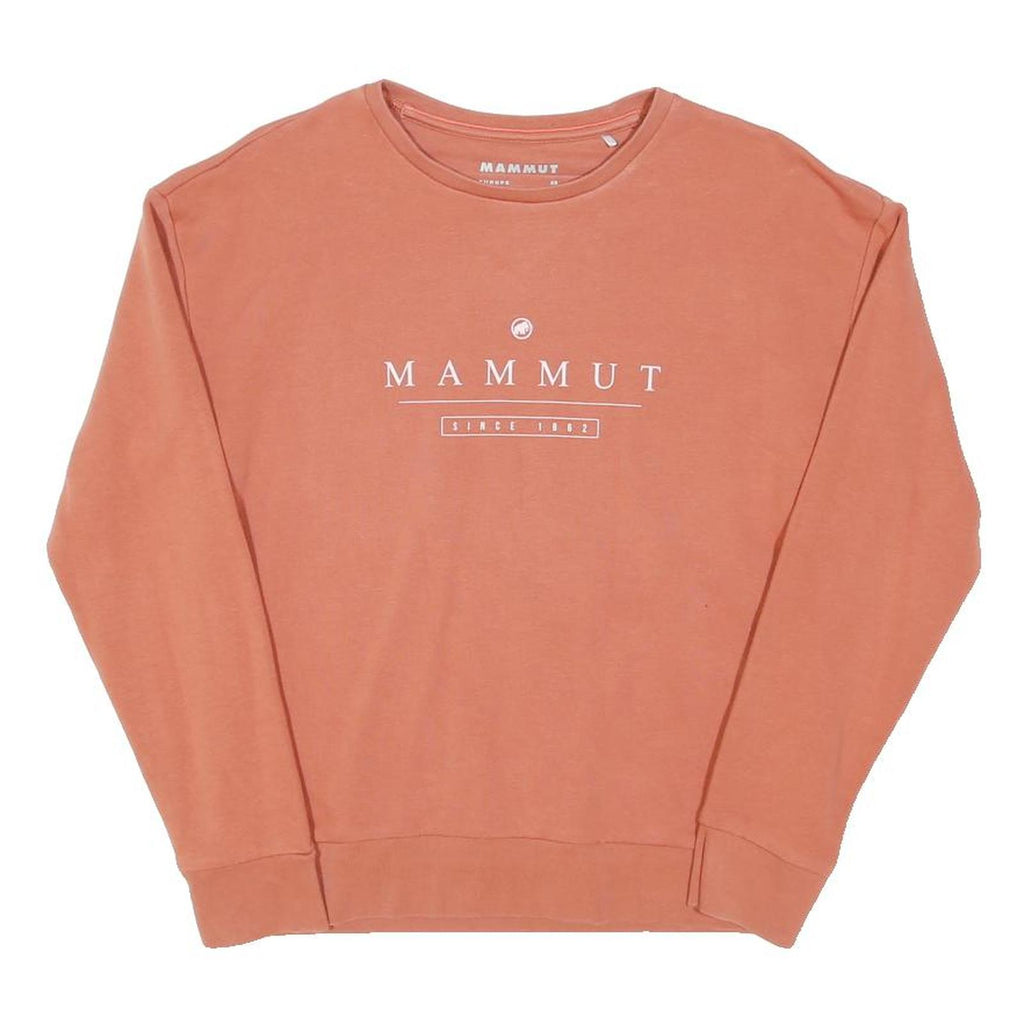 MAMMUT Womens Rust Crew Neck XS Cotton Blend Sweatshirt Logo Pullover