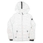 NAUTICA Womens Puffer Coat White Hooded L