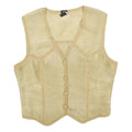 C&A Womens Beige Button Polyester Waistcoat M Suede Effect Casual Stylish