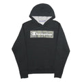 CHAMPION Mens Black Pullover Hoodie S Camo Print Logo