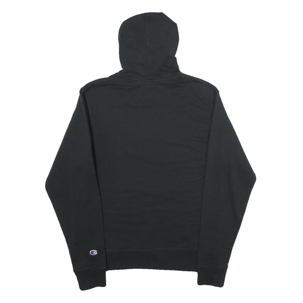 CHAMPION Mens Black Pullover Hoodie S Camo Print Logo