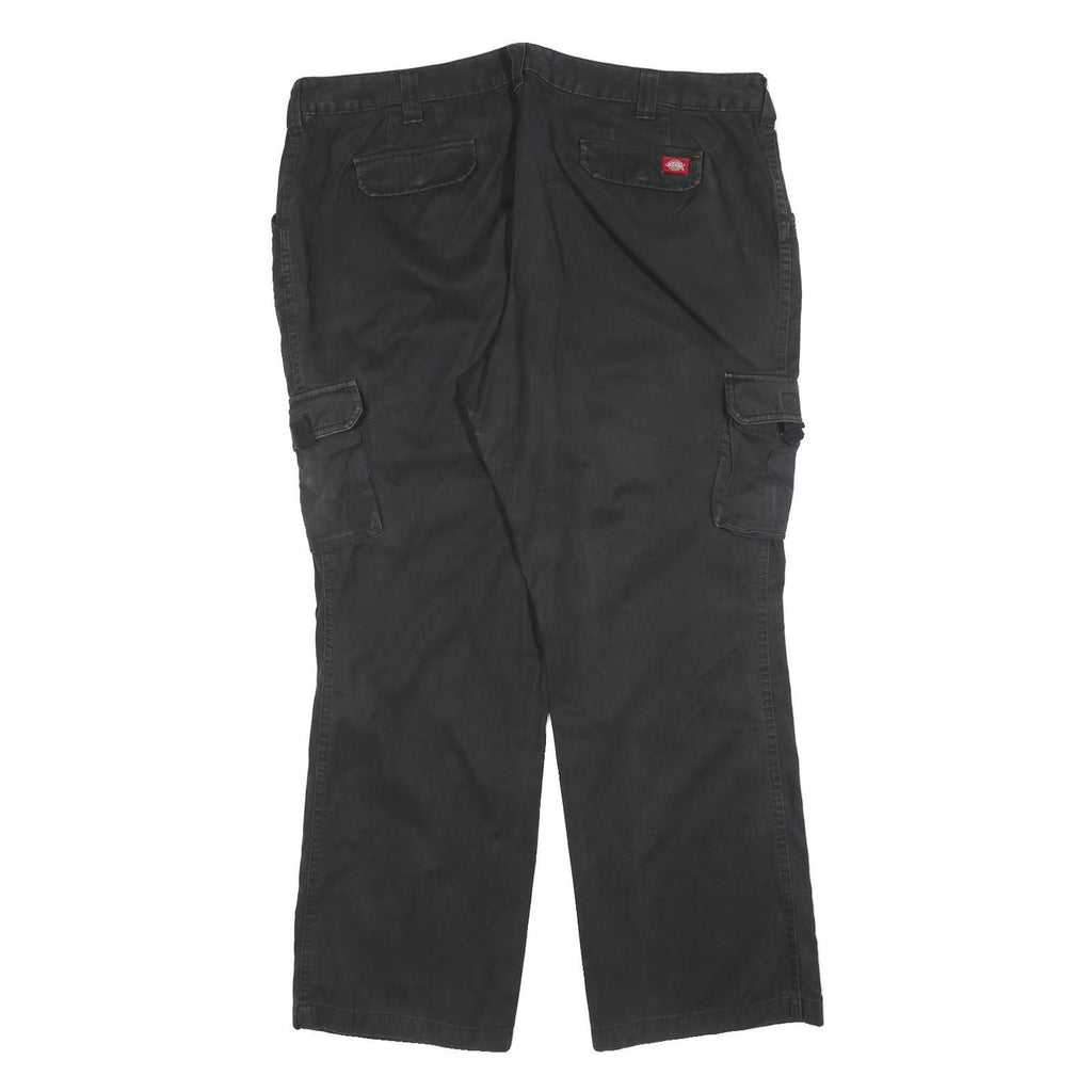 DICKIES Womens Black Cotton Blend Regular Cargo Trousers W42 L32 Utility Pockets