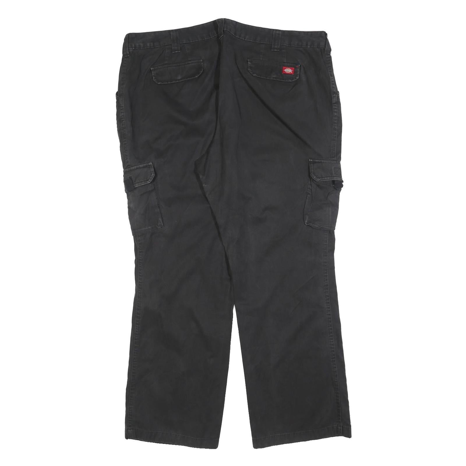 DICKIES Womens Black Cotton Blend Regular Cargo Trousers W42 L32 Utility Pockets
