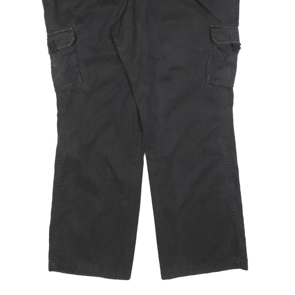 DICKIES Womens Black Cotton Blend Regular Cargo Trousers W42 L32 Utility Pockets