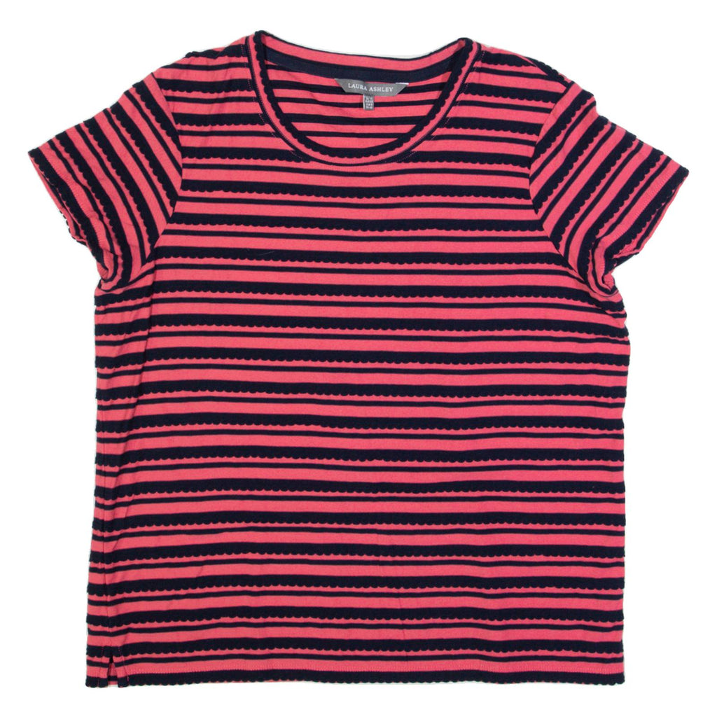 LAURA ASHLEY Womens Top Pink Striped UK 12