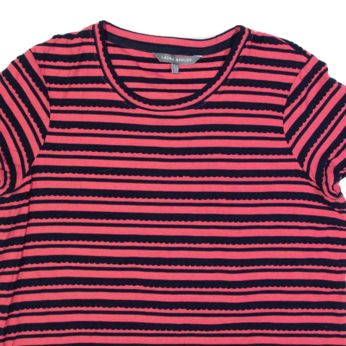 LAURA ASHLEY Womens Top Pink Striped UK 12