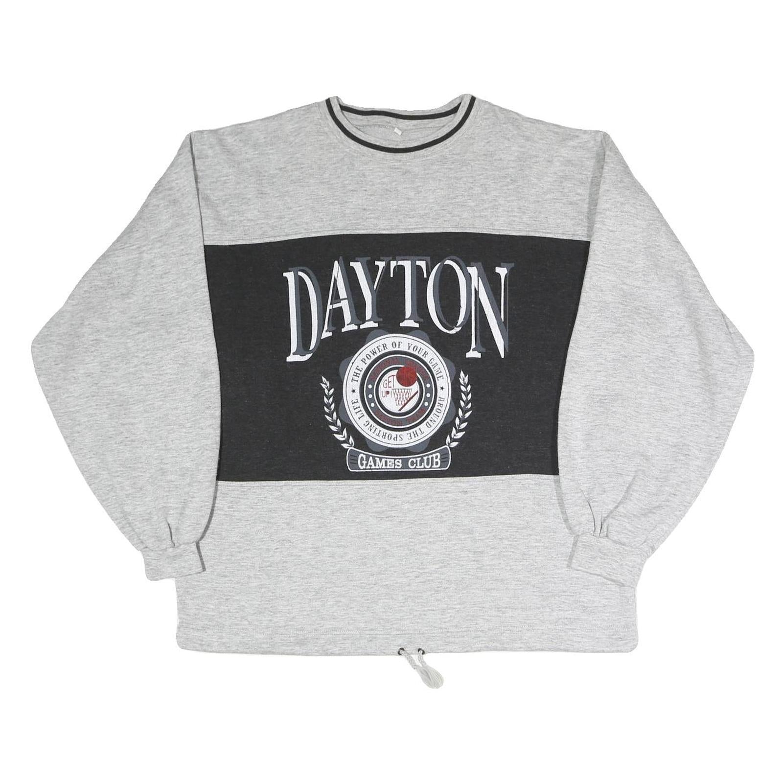 Womens Grey & Black Dayton Games Club Crew Neck M Cotton Blend Sweatshirt