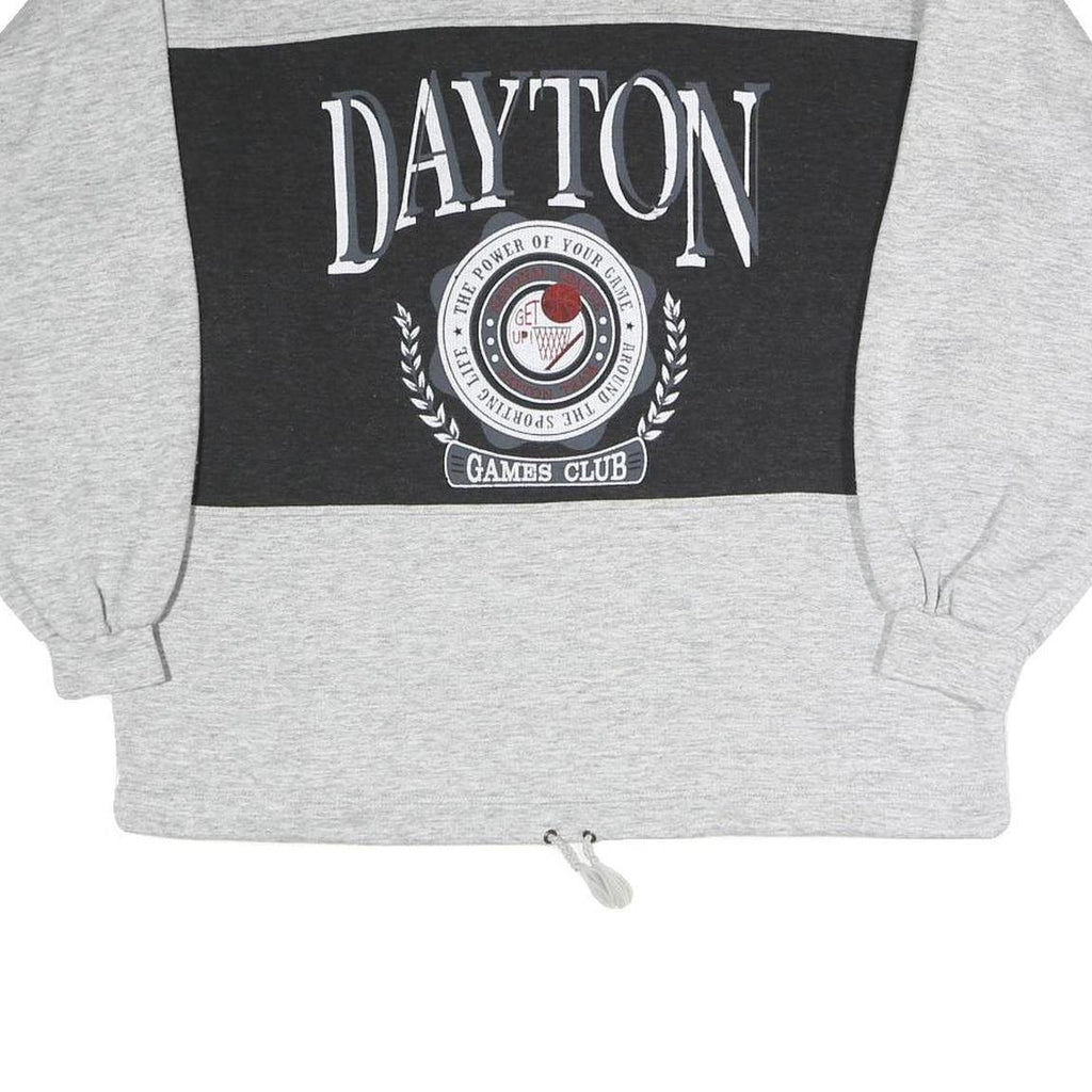 Womens Grey & Black Dayton Games Club Crew Neck M Cotton Blend Sweatshirt