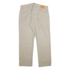 LEVI'S Mens Cotton Beige Loose Straight Trousers W36 L30 Casual Zip Closure