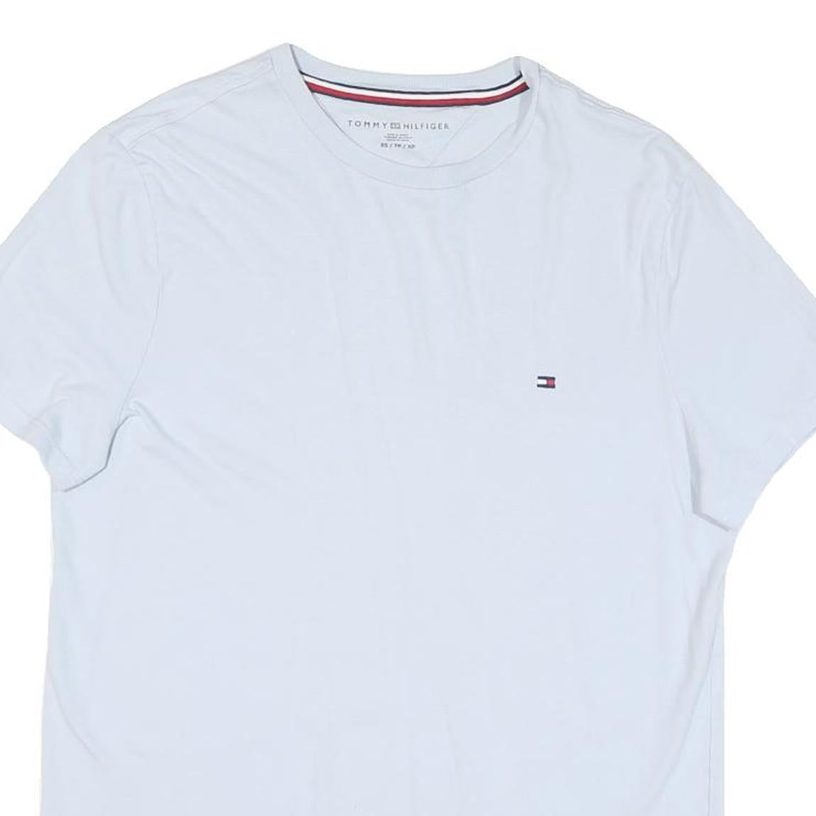 TOMMY HILFIGER Womens White XS T-Shirt Short Sleeve Crew Neck Classic Cotton