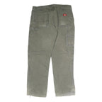 DICKIES Mens Jeans Olive Green Regular Straight Denim Fair W40 L34 Workwear Zip
