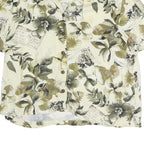 ISLAND TRADERS Womens Cream Floral Print Shirt Short Sleeve Collared XL Hawaiian