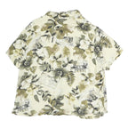 ISLAND TRADERS Womens Cream Floral Print Shirt Short Sleeve Collared XL Hawaiian