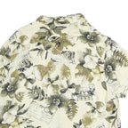 ISLAND TRADERS Womens Cream Floral Print Shirt Short Sleeve Collared XL Hawaiian