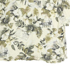 ISLAND TRADERS Womens Cream Floral Print Shirt Short Sleeve Collared XL Hawaiian