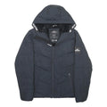 HOLLISTER Mens Black XL Puffer Jacket Polyester Zip Hooded Casual Outerwear