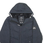 HOLLISTER Mens Black XL Puffer Jacket Polyester Zip Hooded Casual Outerwear