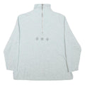 Womens Grey Cotton Blend Sweatshirt High Neck S Embroidered Design Pullover