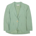 DONNA PIU Womens Green Wool Button Jacket M Wool Classic Tailored Lapel Plain