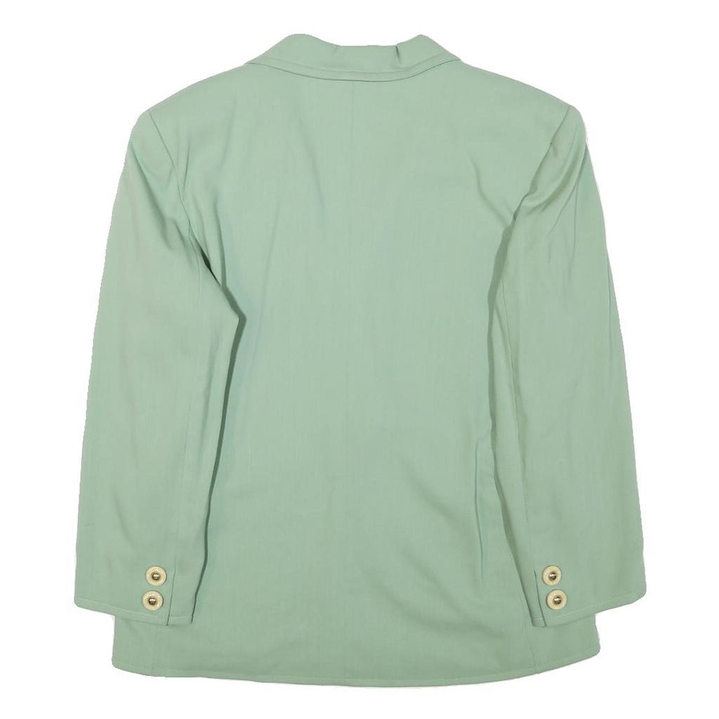 DONNA PIU Womens Green Wool Button Jacket M Wool Classic Tailored Lapel Plain