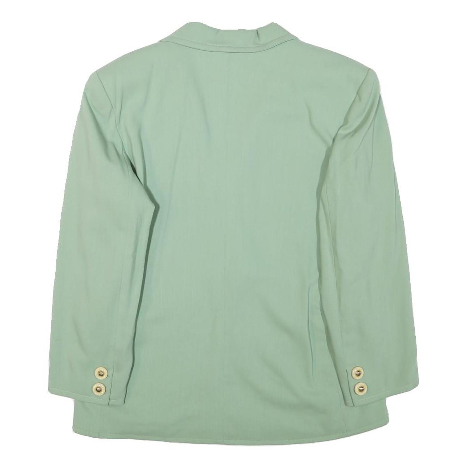 DONNA PIU Womens Green Wool Button Jacket M Wool Classic Tailored Lapel Plain