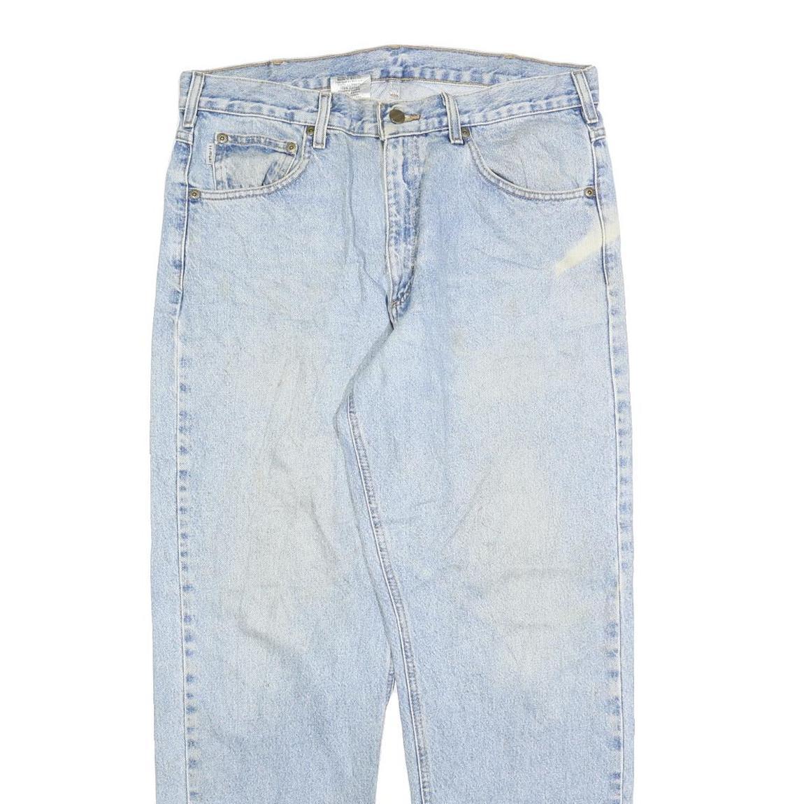 CARHARTT Mens Relaxed Light Blue Denim Jeans W34 L30 Casual Workwear Zip Closure