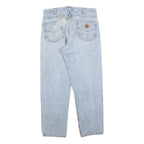 CARHARTT Mens Relaxed Light Blue Denim Jeans W34 L30 Casual Workwear Zip Closure