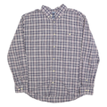TOMMY HILFIGER Mens Blue & Maroon Check Shirt XL Casual Long Sleeve Button Down