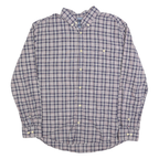 TOMMY HILFIGER Mens Blue & Maroon Check Shirt XL Casual Long Sleeve Button Down