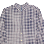 TOMMY HILFIGER Mens Blue & Maroon Check Shirt XL Casual Long Sleeve Button Down