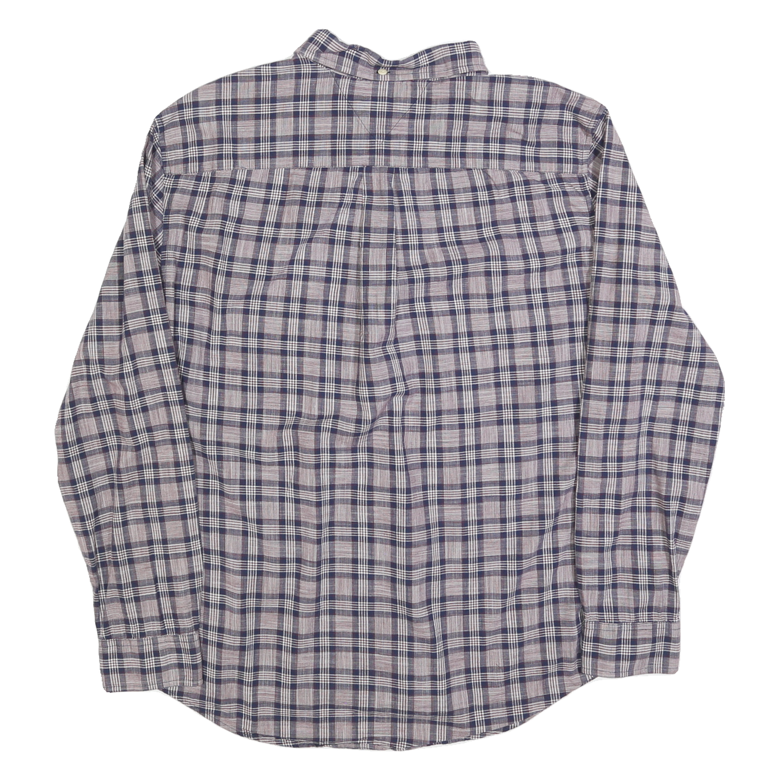 TOMMY HILFIGER Mens Blue & Maroon Check Shirt XL Casual Long Sleeve Button Down