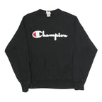 CHAMPION REVERSE WEAVE Mens Black Crew Neck L Cotton Blend Logo Sweatshirt