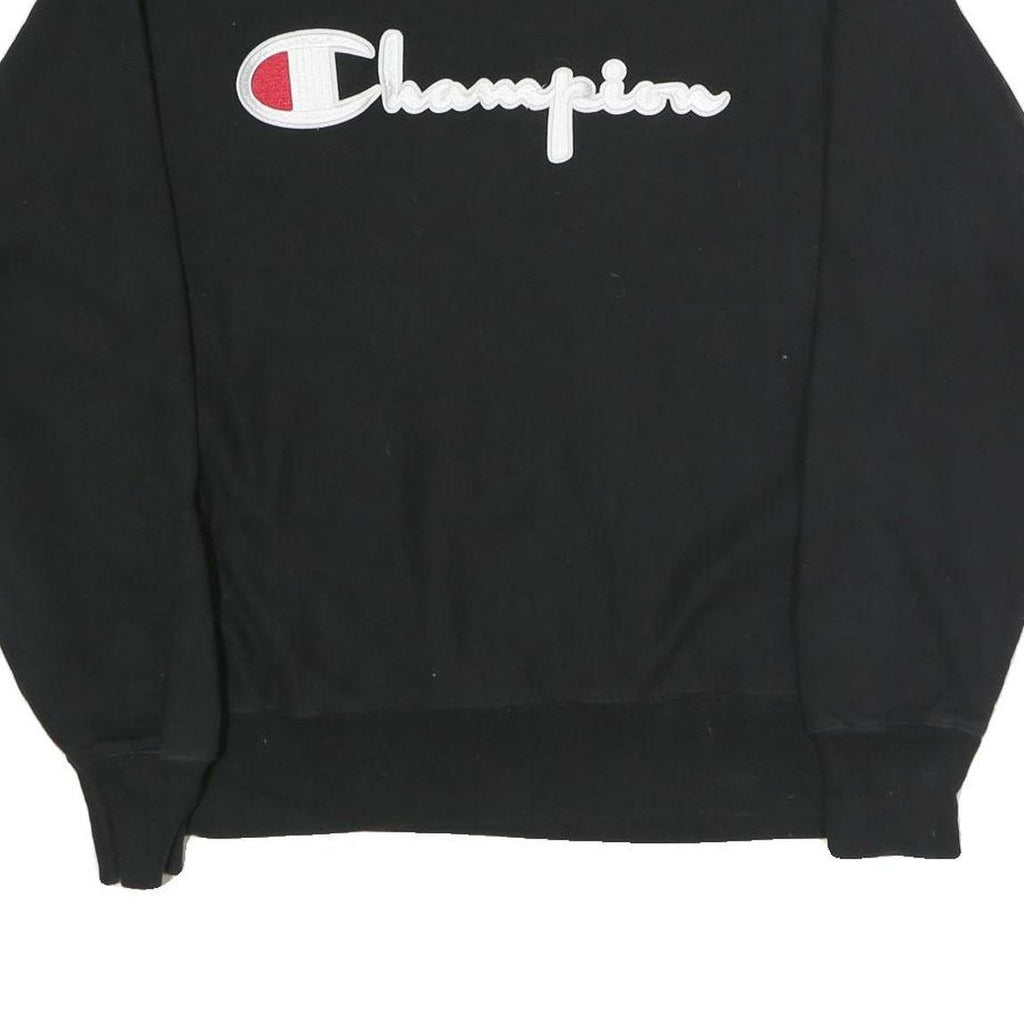 CHAMPION REVERSE WEAVE Mens Black Crew Neck L Cotton Blend Logo Sweatshirt