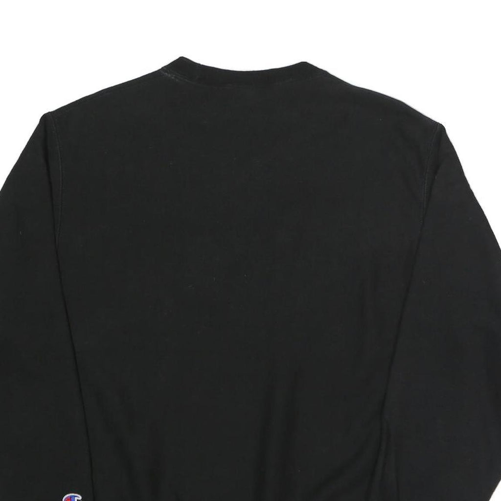CHAMPION REVERSE WEAVE Mens Black Crew Neck L Cotton Blend Logo Sweatshirt