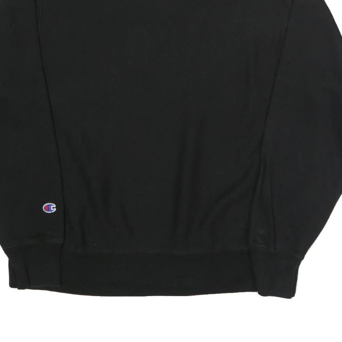 CHAMPION REVERSE WEAVE Mens Black Crew Neck L Cotton Blend Logo Sweatshirt