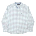 NAUTICA Mens White & Blue Check Shirt XL Cotton Blend Long Sleeve Classic Fit