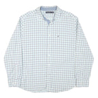 NAUTICA Mens White & Blue Check Shirt XL Cotton Blend Long Sleeve Classic Fit