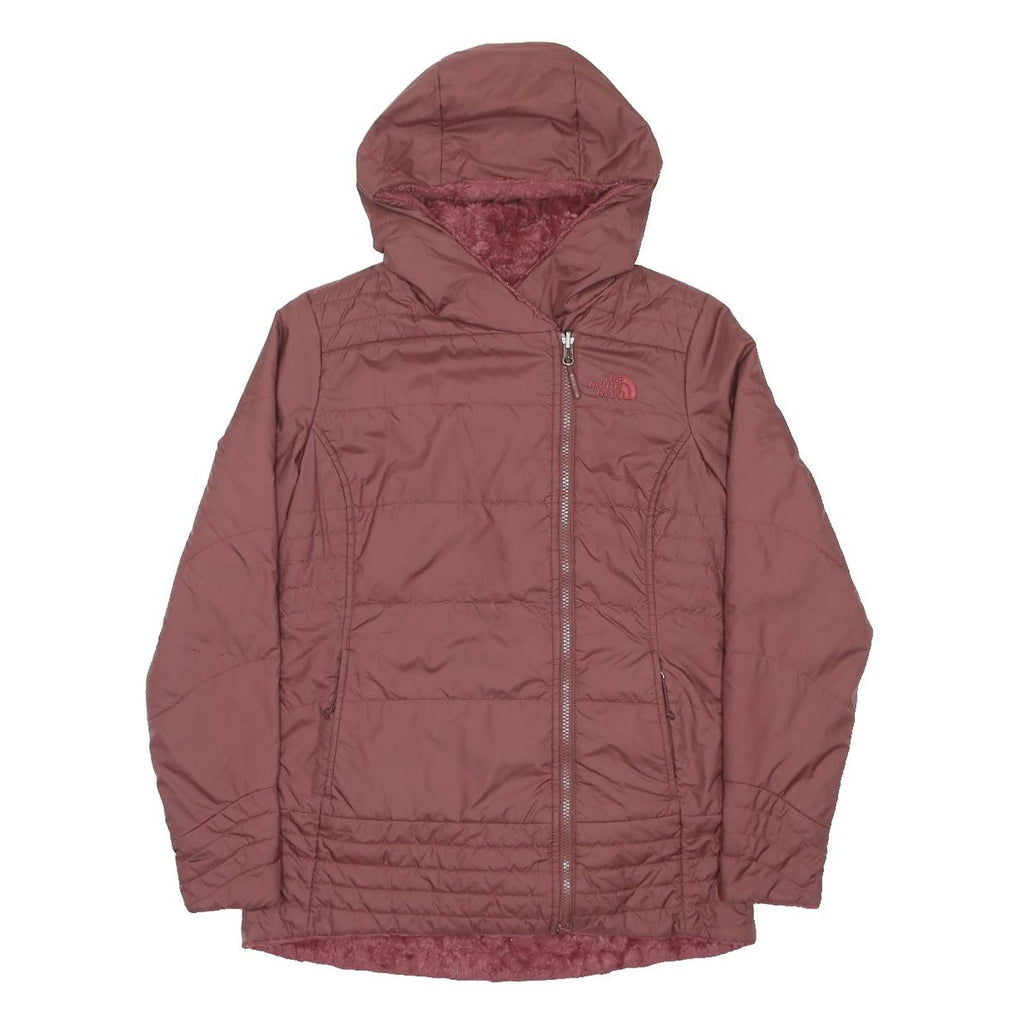 THE NORTH FACE Womens Rose Pink Jacket S Polyester Quilted Zip Pocket Hooded