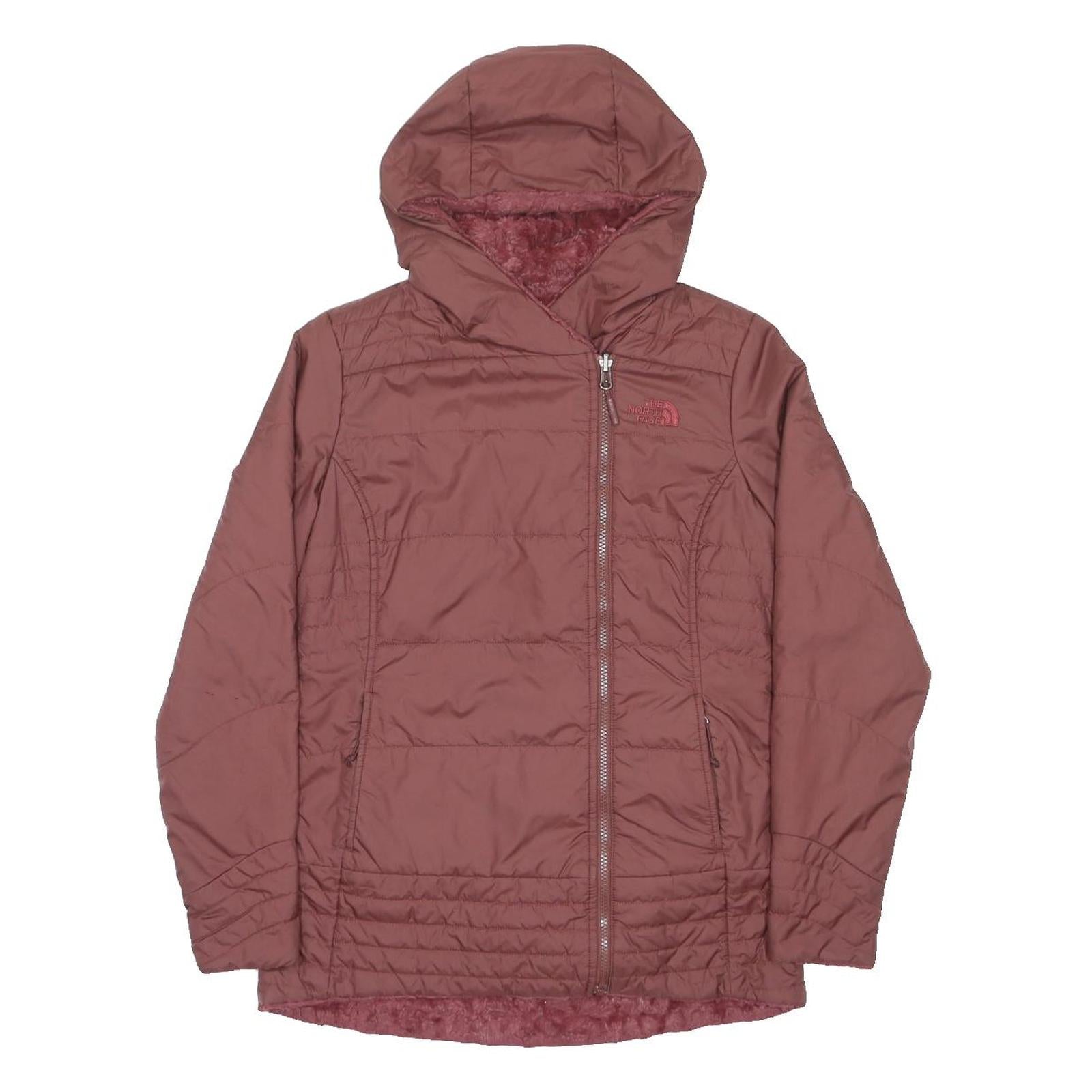 THE NORTH FACE Womens Rose Pink Jacket S Polyester Quilted Zip Pocket Hooded