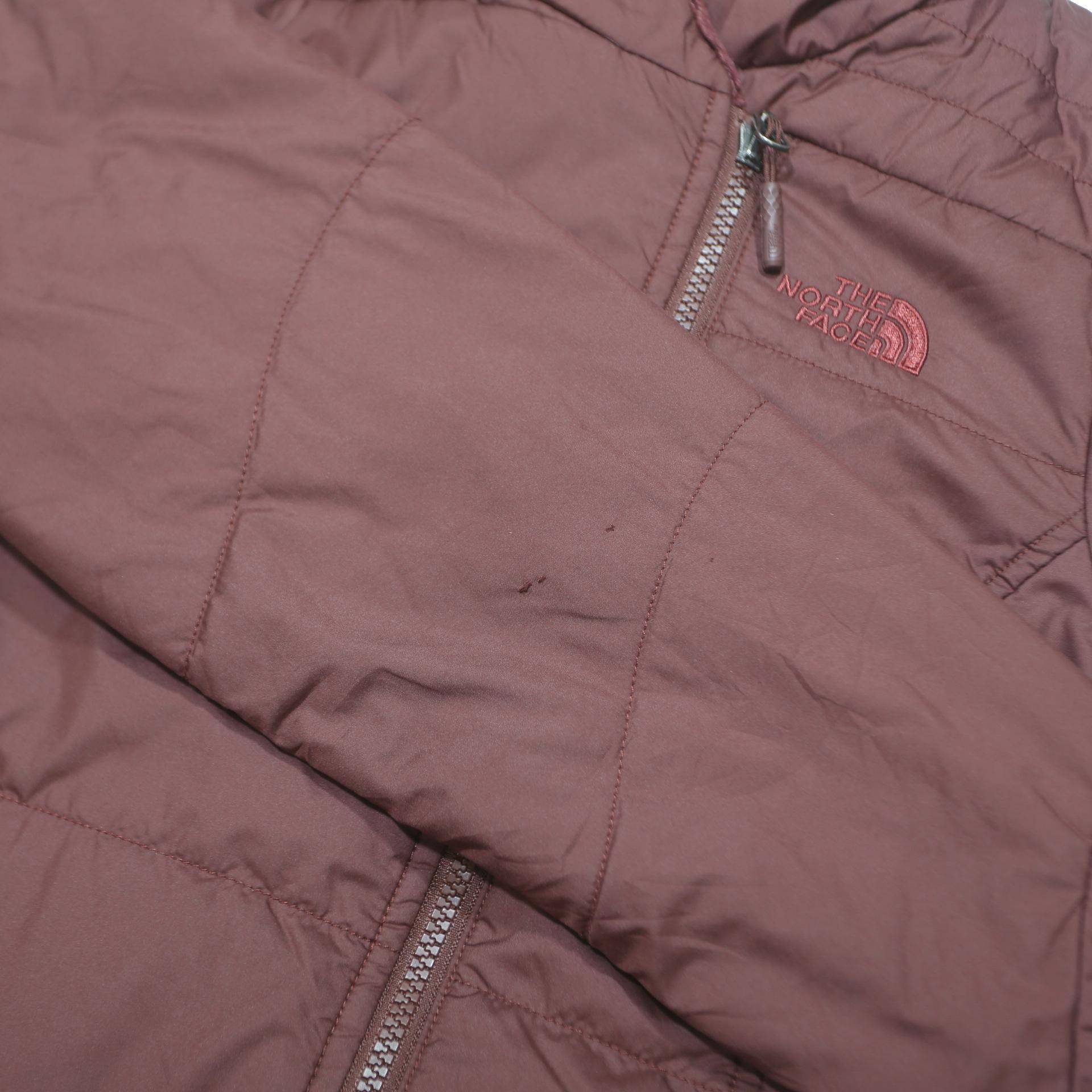 THE NORTH FACE Womens Rose Pink Jacket S Polyester Quilted Zip Pocket Hooded