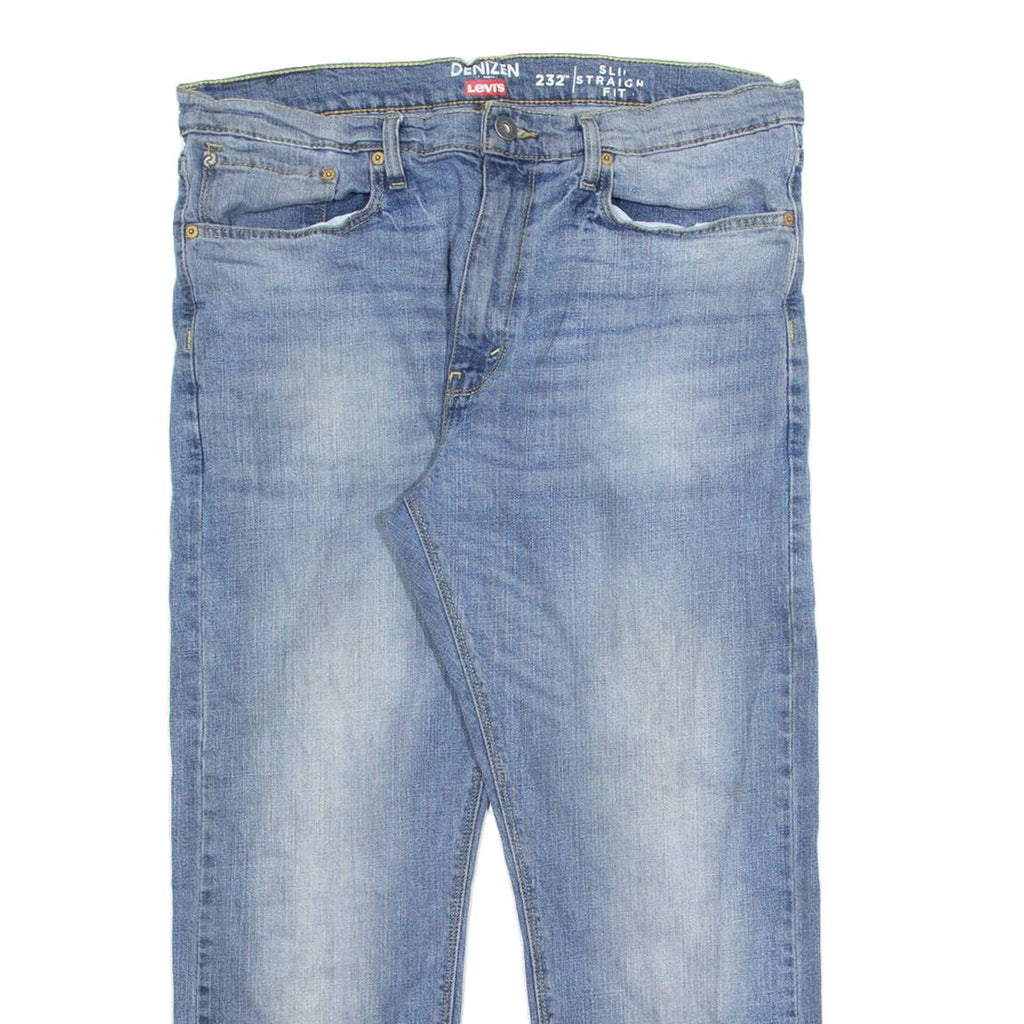 LEVI'S 232 Denizen Mens Jeans Black Slim Straight Stone Wash W36 L26
